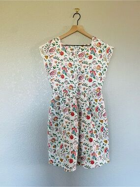Steven Alan Cream Floral Fit and Flare Dress